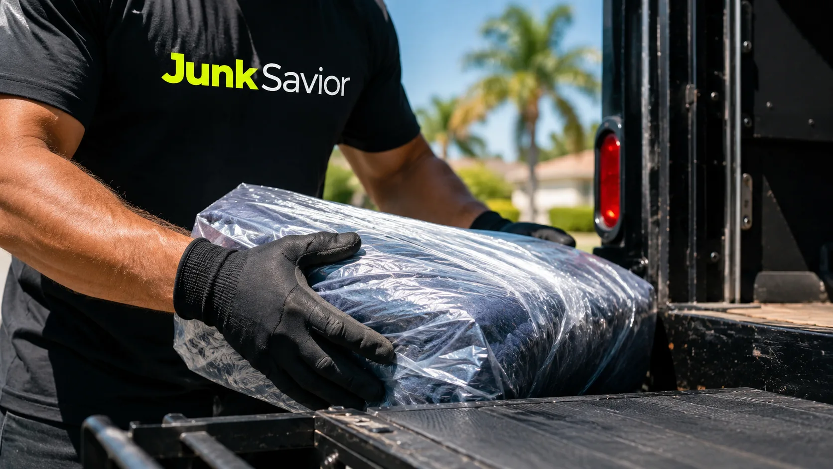 Junk Savior crew handling items with care